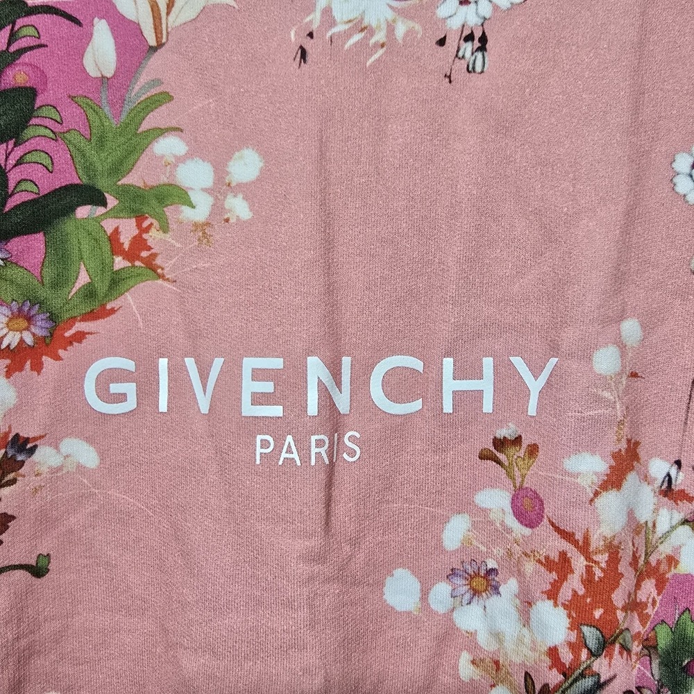 GIVENCHY Flower Printed Cotton‎ Jersey Sweatshirt In Pink Sz S Luxury Designer - Picture 4 of 10